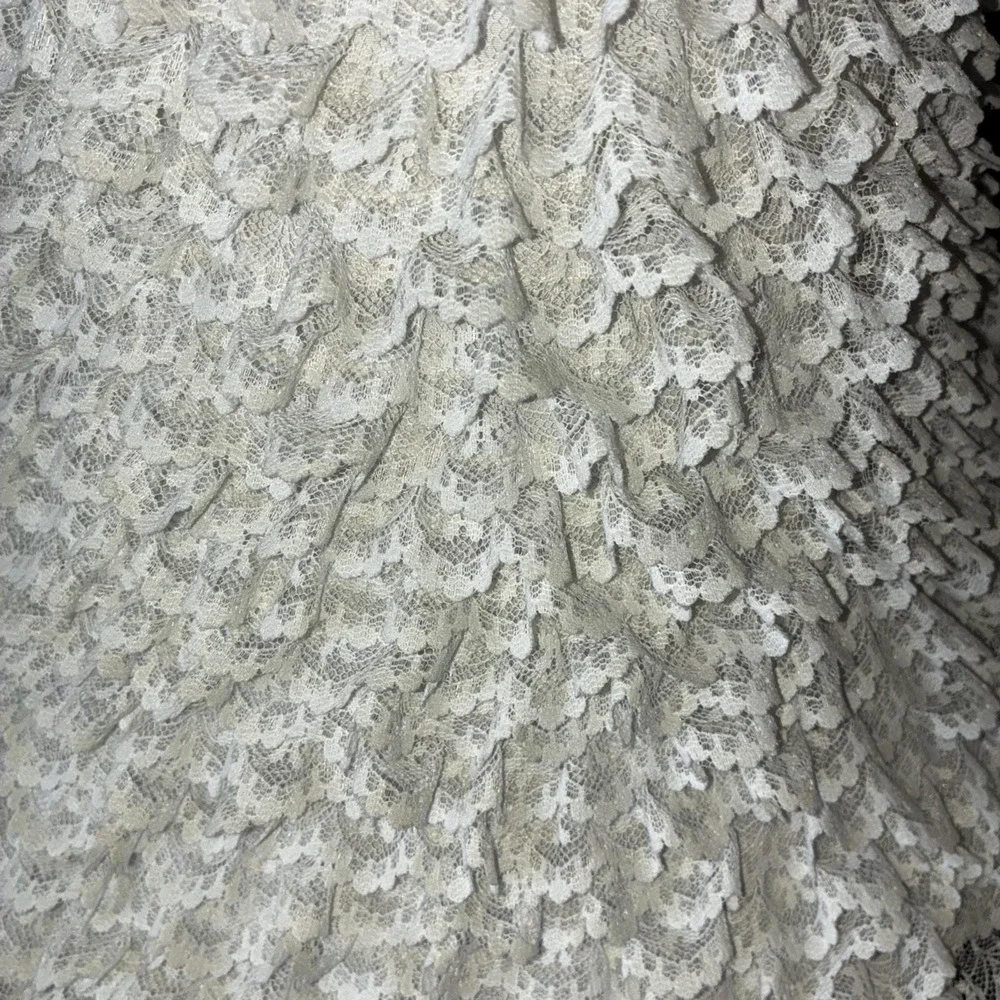 Vintage Lamp Shade White Lace Ruffles 16x11